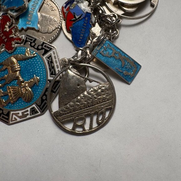 🌍 Sterling Silver World Traveler Charm Bracelet — 34 Charms of Global Adventure - Picture 6 of 8